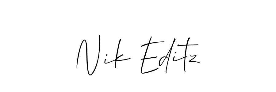 Best and Professional Signature Style for Nik Editz. Allison_Script Best Signature Style Collection. Nik Editz signature style 2 images and pictures png