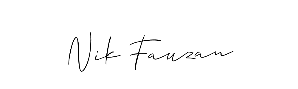 Also we have Nik Fauzan name is the best signature style. Create professional handwritten signature collection using Allison_Script autograph style. Nik Fauzan signature style 2 images and pictures png