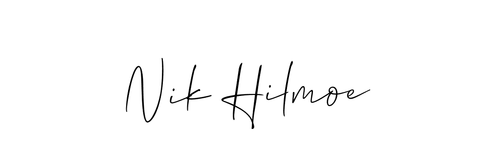 Make a short Nik Hilmoe signature style. Manage your documents anywhere anytime using Allison_Script. Create and add eSignatures, submit forms, share and send files easily. Nik Hilmoe signature style 2 images and pictures png