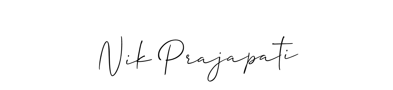 The best way (Allison_Script) to make a short signature is to pick only two or three words in your name. The name Nik Prajapati include a total of six letters. For converting this name. Nik Prajapati signature style 2 images and pictures png
