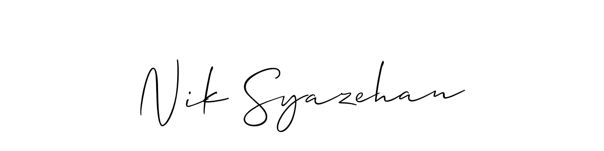 You can use this online signature creator to create a handwritten signature for the name Nik Syazehan. This is the best online autograph maker. Nik Syazehan signature style 2 images and pictures png