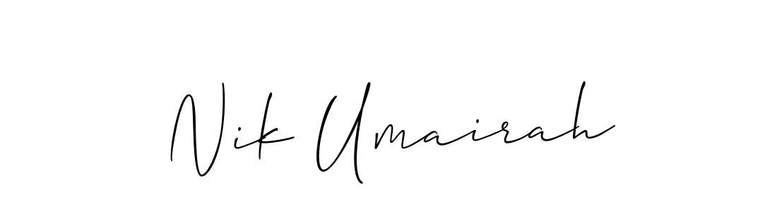 Similarly Allison_Script is the best handwritten signature design. Signature creator online .You can use it as an online autograph creator for name Nik Umairah. Nik Umairah signature style 2 images and pictures png