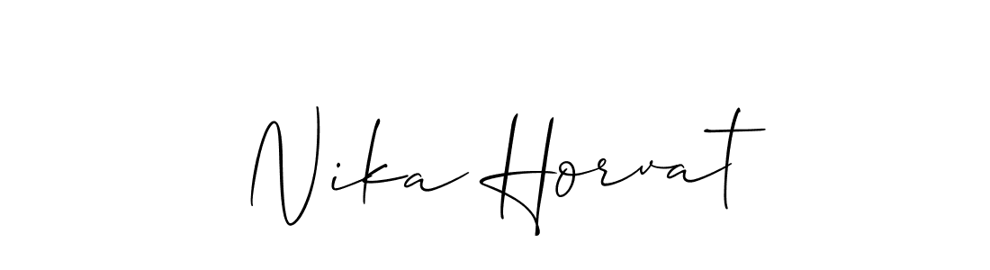 How to make Nika Horvat signature? Allison_Script is a professional autograph style. Create handwritten signature for Nika Horvat name. Nika Horvat signature style 2 images and pictures png