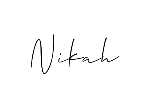 if you are searching for the best signature style for your name Nikah. so please give up your signature search. here we have designed multiple signature styles  using Allison_Script. Nikah signature style 2 images and pictures png