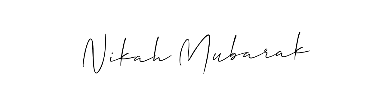 Also we have Nikah Mubarak name is the best signature style. Create professional handwritten signature collection using Allison_Script autograph style. Nikah Mubarak signature style 2 images and pictures png