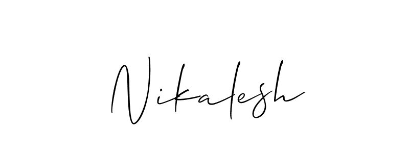 The best way (Allison_Script) to make a short signature is to pick only two or three words in your name. The name Nikalesh include a total of six letters. For converting this name. Nikalesh signature style 2 images and pictures png