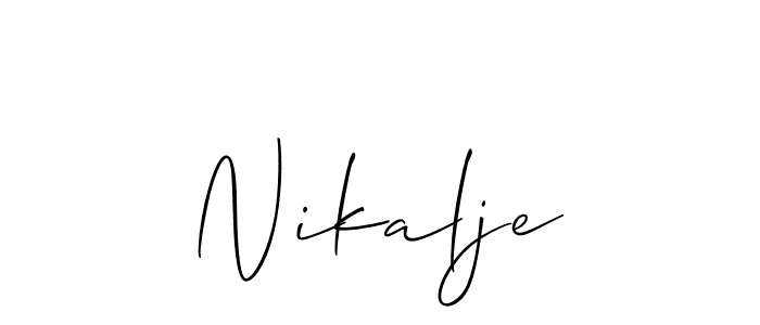 Create a beautiful signature design for name Nikalje. With this signature (Allison_Script) fonts, you can make a handwritten signature for free. Nikalje signature style 2 images and pictures png