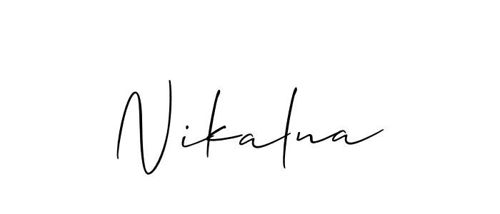 Similarly Allison_Script is the best handwritten signature design. Signature creator online .You can use it as an online autograph creator for name Nikalna. Nikalna signature style 2 images and pictures png
