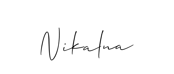 Create a beautiful signature design for name Nikalna. With this signature (Allison_Script) fonts, you can make a handwritten signature for free. Nikalna signature style 2 images and pictures png