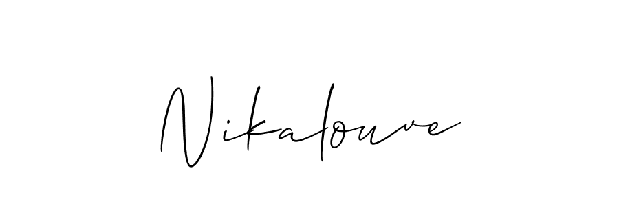 Allison_Script is a professional signature style that is perfect for those who want to add a touch of class to their signature. It is also a great choice for those who want to make their signature more unique. Get Nikalouve name to fancy signature for free. Nikalouve signature style 2 images and pictures png