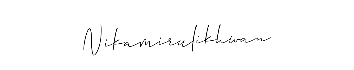It looks lik you need a new signature style for name Nikamirulikhwan. Design unique handwritten (Allison_Script) signature with our free signature maker in just a few clicks. Nikamirulikhwan signature style 2 images and pictures png