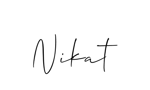 Also we have Nikat name is the best signature style. Create professional handwritten signature collection using Allison_Script autograph style. Nikat signature style 2 images and pictures png