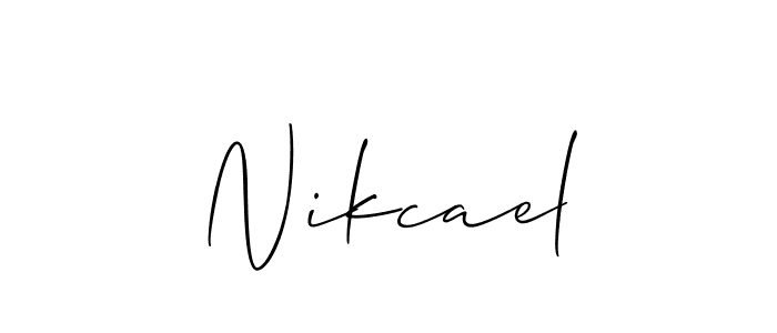 How to Draw Nikcael signature style? Allison_Script is a latest design signature styles for name Nikcael. Nikcael signature style 2 images and pictures png