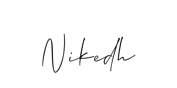 Create a beautiful signature design for name Nikedh. With this signature (Allison_Script) fonts, you can make a handwritten signature for free. Nikedh signature style 2 images and pictures png