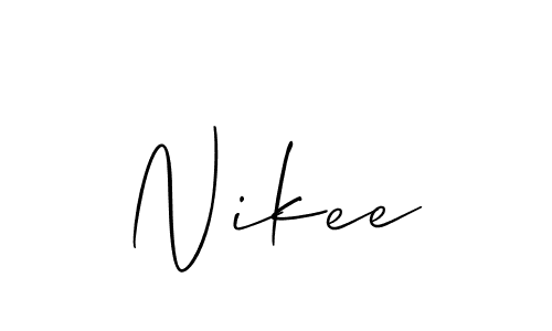 You should practise on your own different ways (Allison_Script) to write your name (Nikee) in signature. don't let someone else do it for you. Nikee signature style 2 images and pictures png