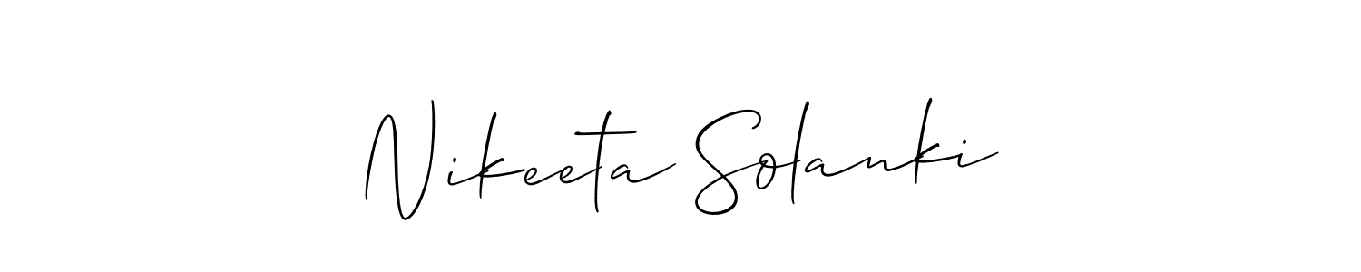 The best way (Allison_Script) to make a short signature is to pick only two or three words in your name. The name Nikeeta Solanki include a total of six letters. For converting this name. Nikeeta Solanki signature style 2 images and pictures png