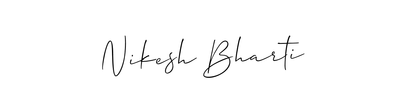 Nikesh Bharti stylish signature style. Best Handwritten Sign (Allison_Script) for my name. Handwritten Signature Collection Ideas for my name Nikesh Bharti. Nikesh Bharti signature style 2 images and pictures png