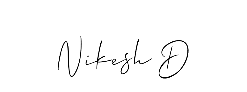 Similarly Allison_Script is the best handwritten signature design. Signature creator online .You can use it as an online autograph creator for name Nikesh D. Nikesh D signature style 2 images and pictures png