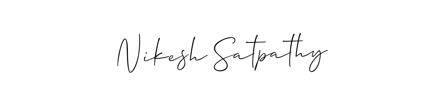 Also we have Nikesh Satpathy name is the best signature style. Create professional handwritten signature collection using Allison_Script autograph style. Nikesh Satpathy signature style 2 images and pictures png