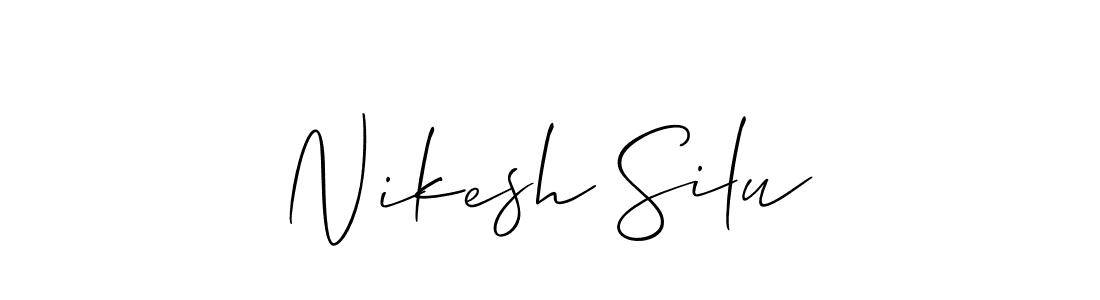 It looks lik you need a new signature style for name Nikesh Silu. Design unique handwritten (Allison_Script) signature with our free signature maker in just a few clicks. Nikesh Silu signature style 2 images and pictures png