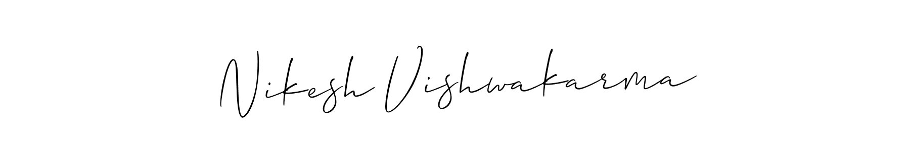 Also You can easily find your signature by using the search form. We will create Nikesh Vishwakarma name handwritten signature images for you free of cost using Allison_Script sign style. Nikesh Vishwakarma signature style 2 images and pictures png