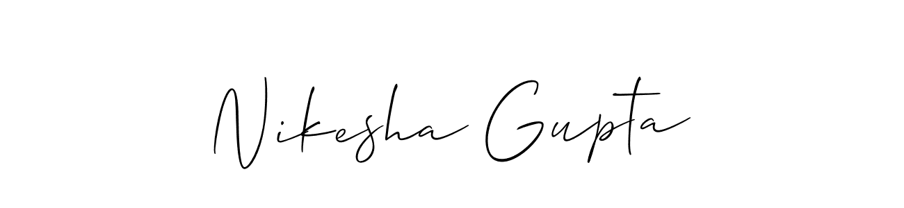 Create a beautiful signature design for name Nikesha Gupta. With this signature (Allison_Script) fonts, you can make a handwritten signature for free. Nikesha Gupta signature style 2 images and pictures png