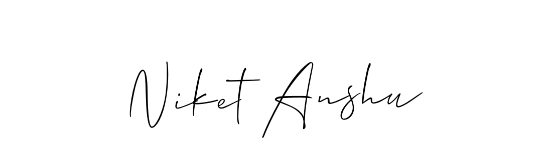 How to make Niket Anshu signature? Allison_Script is a professional autograph style. Create handwritten signature for Niket Anshu name. Niket Anshu signature style 2 images and pictures png