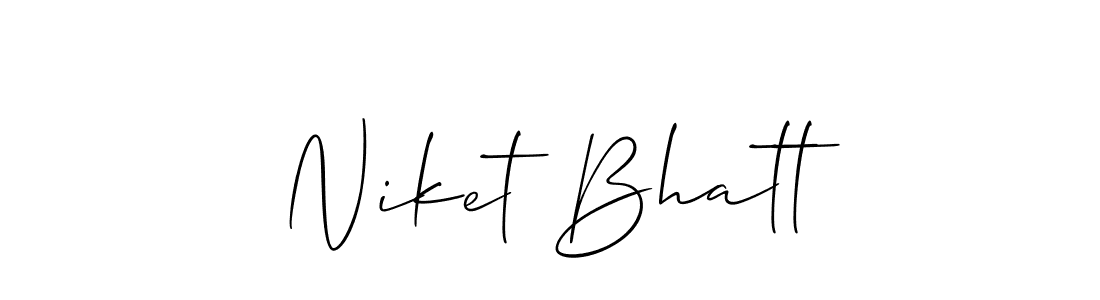 Design your own signature with our free online signature maker. With this signature software, you can create a handwritten (Allison_Script) signature for name Niket Bhatt. Niket Bhatt signature style 2 images and pictures png