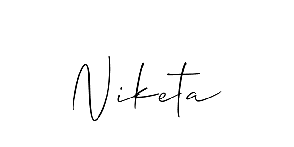 Make a short Niketa signature style. Manage your documents anywhere anytime using Allison_Script. Create and add eSignatures, submit forms, share and send files easily. Niketa signature style 2 images and pictures png