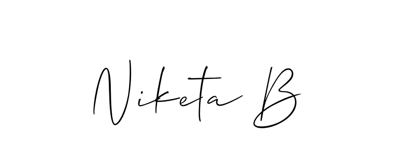 Also we have Niketa B name is the best signature style. Create professional handwritten signature collection using Allison_Script autograph style. Niketa B signature style 2 images and pictures png