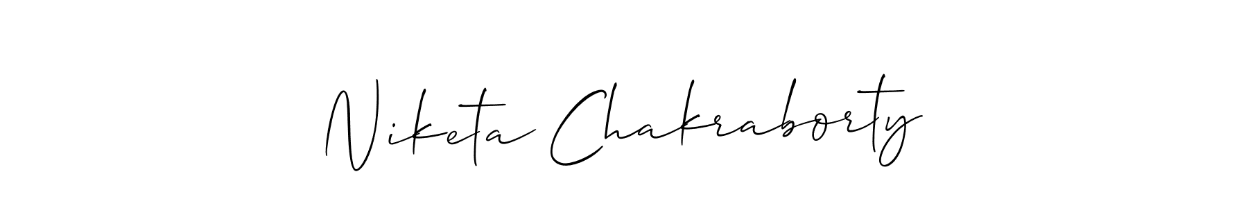 if you are searching for the best signature style for your name Niketa Chakraborty. so please give up your signature search. here we have designed multiple signature styles  using Allison_Script. Niketa Chakraborty signature style 2 images and pictures png