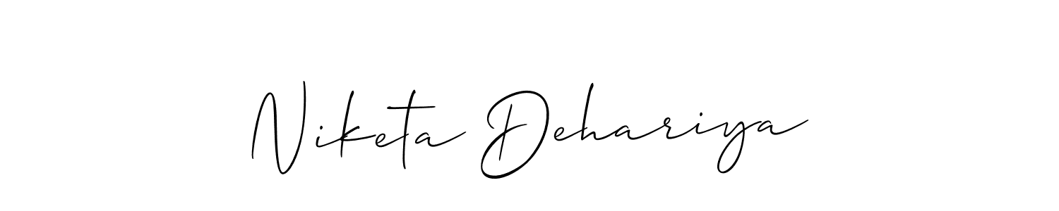 if you are searching for the best signature style for your name Niketa Dehariya. so please give up your signature search. here we have designed multiple signature styles  using Allison_Script. Niketa Dehariya signature style 2 images and pictures png