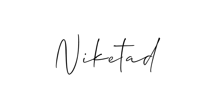 Similarly Allison_Script is the best handwritten signature design. Signature creator online .You can use it as an online autograph creator for name Niketad. Niketad signature style 2 images and pictures png
