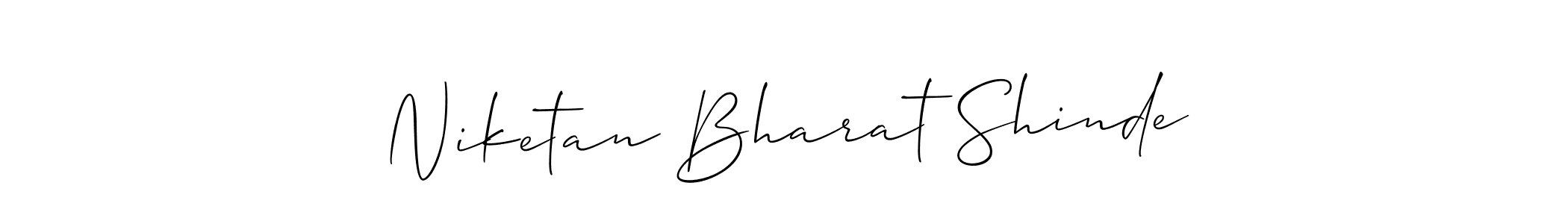 How to make Niketan Bharat Shinde name signature. Use Allison_Script style for creating short signs online. This is the latest handwritten sign. Niketan Bharat Shinde signature style 2 images and pictures png