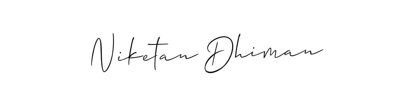 Also You can easily find your signature by using the search form. We will create Niketan Dhiman name handwritten signature images for you free of cost using Allison_Script sign style. Niketan Dhiman signature style 2 images and pictures png