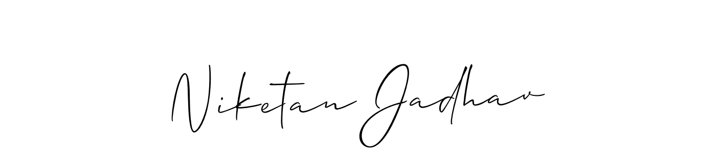 Create a beautiful signature design for name Niketan Jadhav. With this signature (Allison_Script) fonts, you can make a handwritten signature for free. Niketan Jadhav signature style 2 images and pictures png