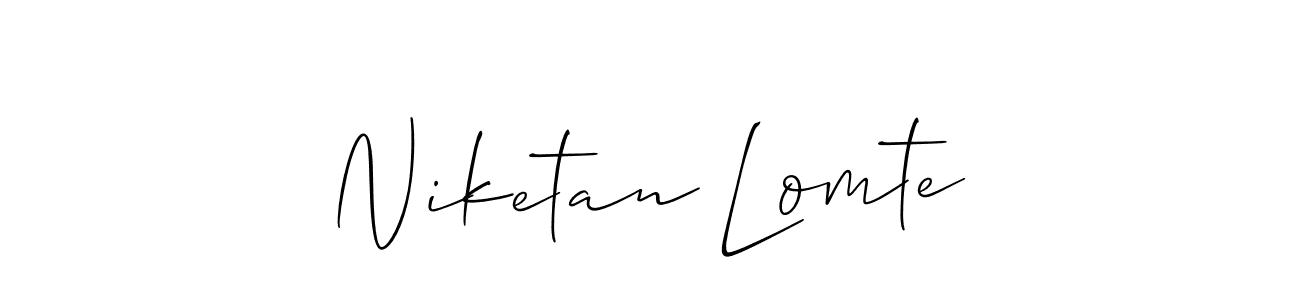 Niketan Lomte stylish signature style. Best Handwritten Sign (Allison_Script) for my name. Handwritten Signature Collection Ideas for my name Niketan Lomte. Niketan Lomte signature style 2 images and pictures png