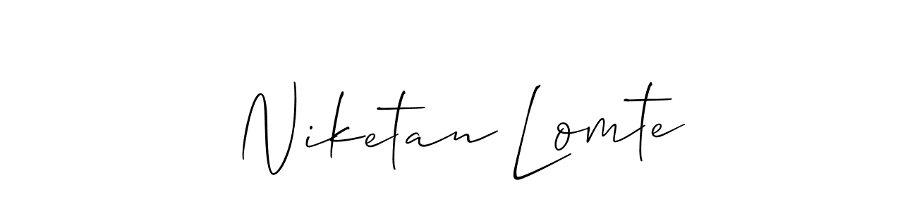 Niketan Lomte stylish signature style. Best Handwritten Sign (Allison_Script) for my name. Handwritten Signature Collection Ideas for my name Niketan Lomte. Niketan Lomte signature style 2 images and pictures png