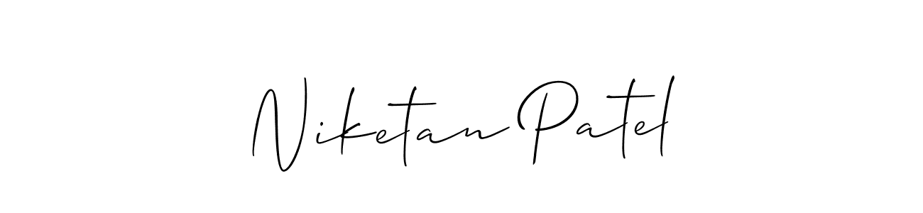 Design your own signature with our free online signature maker. With this signature software, you can create a handwritten (Allison_Script) signature for name Niketan Patel. Niketan Patel signature style 2 images and pictures png