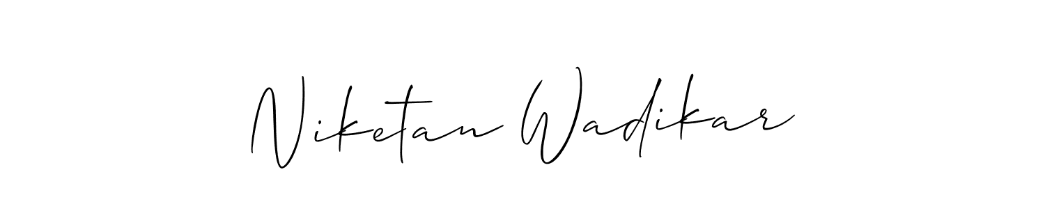 Make a beautiful signature design for name Niketan Wadikar. With this signature (Allison_Script) style, you can create a handwritten signature for free. Niketan Wadikar signature style 2 images and pictures png