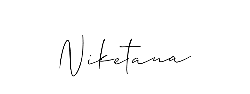 Design your own signature with our free online signature maker. With this signature software, you can create a handwritten (Allison_Script) signature for name Niketana. Niketana signature style 2 images and pictures png