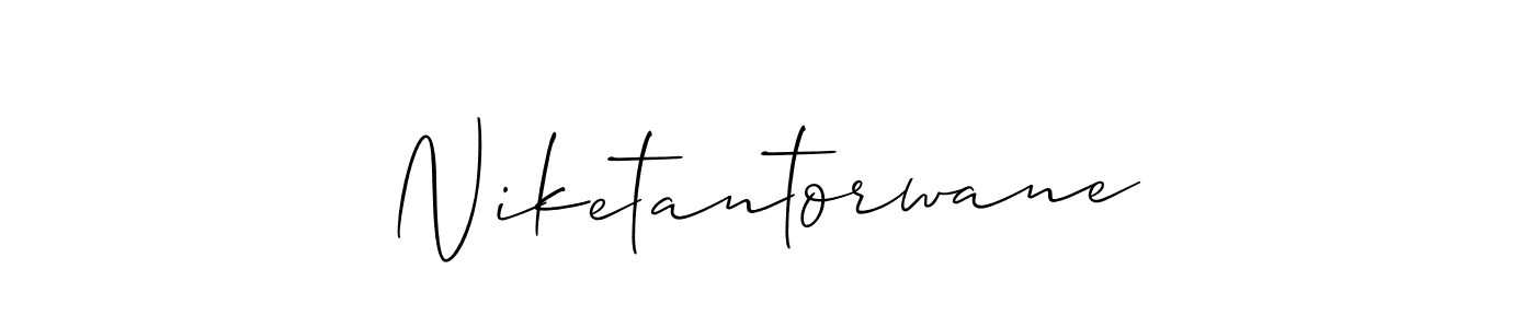 Create a beautiful signature design for name Niketantorwane. With this signature (Allison_Script) fonts, you can make a handwritten signature for free. Niketantorwane signature style 2 images and pictures png