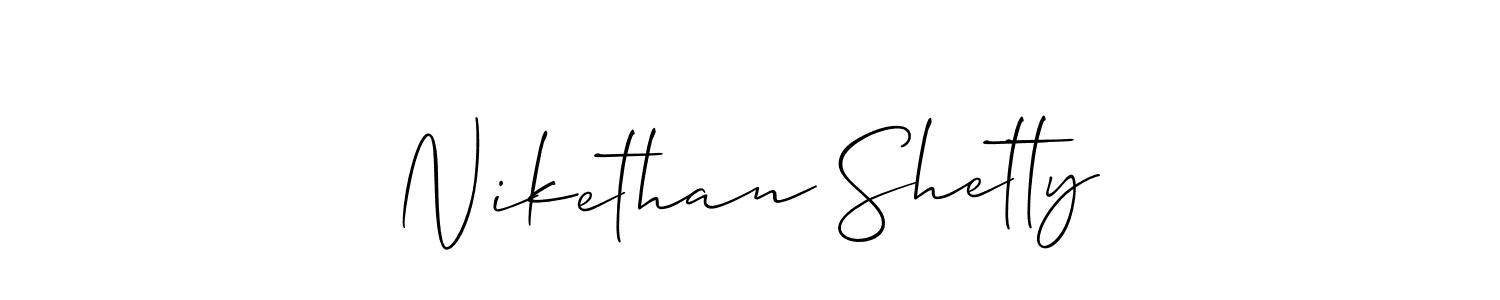 Create a beautiful signature design for name Nikethan Shetty. With this signature (Allison_Script) fonts, you can make a handwritten signature for free. Nikethan Shetty signature style 2 images and pictures png