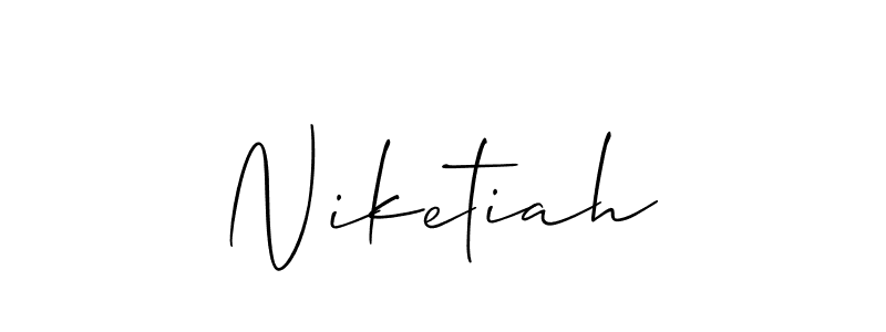 Niketiah stylish signature style. Best Handwritten Sign (Allison_Script) for my name. Handwritten Signature Collection Ideas for my name Niketiah. Niketiah signature style 2 images and pictures png