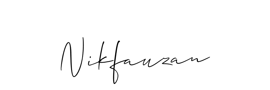 How to make Nikfauzan signature? Allison_Script is a professional autograph style. Create handwritten signature for Nikfauzan name. Nikfauzan signature style 2 images and pictures png