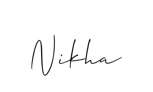 It looks lik you need a new signature style for name Nikha. Design unique handwritten (Allison_Script) signature with our free signature maker in just a few clicks. Nikha signature style 2 images and pictures png