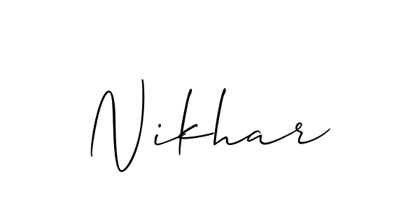 Also we have Nikhar name is the best signature style. Create professional handwritten signature collection using Allison_Script autograph style. Nikhar signature style 2 images and pictures png