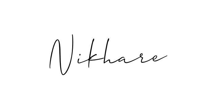 It looks lik you need a new signature style for name Nikhare. Design unique handwritten (Allison_Script) signature with our free signature maker in just a few clicks. Nikhare signature style 2 images and pictures png