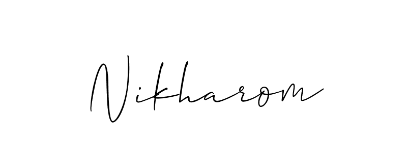 This is the best signature style for the Nikharom name. Also you like these signature font (Allison_Script). Mix name signature. Nikharom signature style 2 images and pictures png