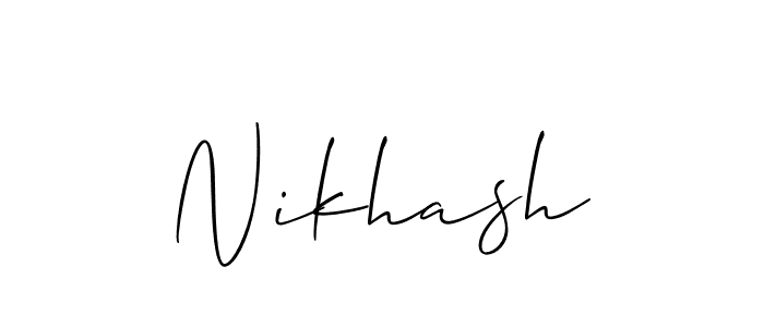 Nikhash stylish signature style. Best Handwritten Sign (Allison_Script) for my name. Handwritten Signature Collection Ideas for my name Nikhash. Nikhash signature style 2 images and pictures png